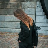Dámský vlněný svetr high neck Loose fit - Dark gray