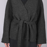 Dámský vlněný kabát Loose fit - Dark gray