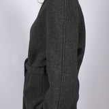 Dámský vlněný kabát Loose fit - Dark gray