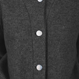 Dámský vlněný kabát short Loose fit - Dark gray
