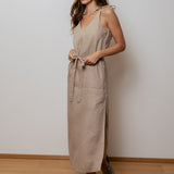 Dámské lněné šaty long - loose fit