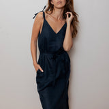 Dámské lněné šaty long - loose fit
