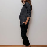 Dámská biobavlněná košile loose fit - Gray