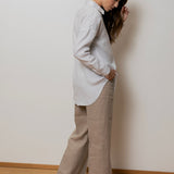 Dámská lněná košile s límečkem - loose fit