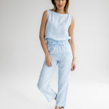 Dámský lněný crop top - regular fit