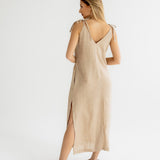 Dámské lněné šaty long - loose fit