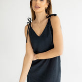 Dámské lněné šaty long - loose fit
