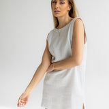 Dámské lněné šaty short - regular fit