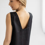 Dámské lněné šaty short - regular fit