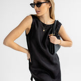 Dámské lněné šaty short - regular fit