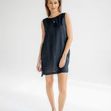 Dámské lněné šaty short - regular fit
