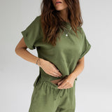 Dámský lněný top - loose fit