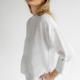 Dámský lněný top open back - regular fit