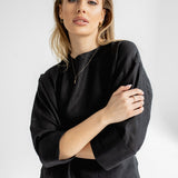 Dámský lněný top open back - regular fit