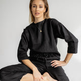 Dámský lněný top open back - regular fit