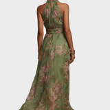 Livia – Elegantní maxi šaty Halter s květinami